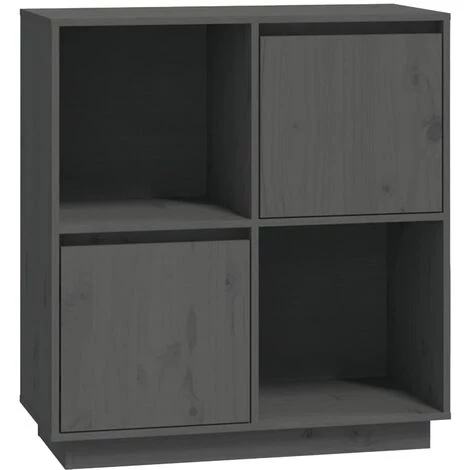 VIDAXL Buffet Gris 74x35x80 Cm Bois Massif De Pin - Gris 1 VIDAXL Buffet Gris 74x35x80 Cm Bois Massif De Pin - Gris