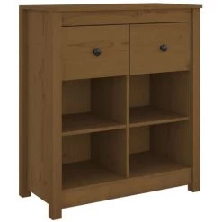 VIDAXL Buffet Marron Miel 70x35x80 Cm Bois Massif De Pin - Brun