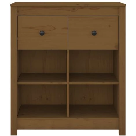 VIDAXL Buffet Marron Miel 70x35x80 Cm Bois Massif De Pin - Brun 3 VIDAXL Buffet Marron Miel 70x35x80 Cm Bois Massif De Pin - Brun – Image 3