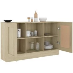 VIDAXL Buffet Chêne Sonoma 120x30,5x70 Cm Aggloméré - Brun -Buffet et enfilade Soldes 67701872 4