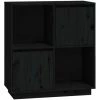 VIDAXL Buffet Noir 74x35x80 Cm Bois Massif De Pin - Noir