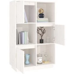 VIDAXL Buffet Blanc 74x35x117 Cm Bois Massif De Pin - Blanc 8 VIDAXL Buffet Blanc 74x35x117 Cm Bois Massif De Pin - Blanc -Buffet et enfilade Soldes 67702122 4