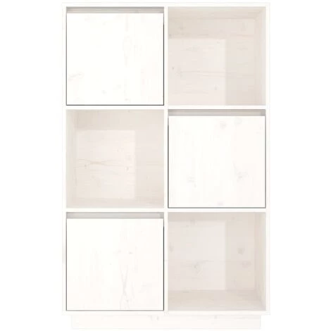 VIDAXL Buffet Blanc 74x35x117 Cm Bois Massif De Pin - Blanc 5 VIDAXL Buffet Blanc 74x35x117 Cm Bois Massif De Pin - Blanc – Image 5