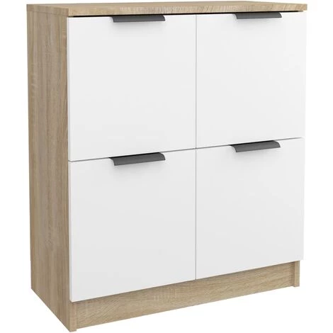 Buffet 60x30x70 Cm Bois D'Ingénierie Blanc Et Chêne Sonoma VidaXL 1 Buffet 60x30x70 Cm Bois D'Ingénierie Blanc Et Chêne Sonoma VidaXL