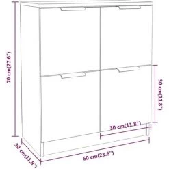 Buffet 60x30x70 Cm Bois D'Ingénierie Blanc Et Chêne Sonoma VidaXL 7 Buffet 60x30x70 Cm Bois D'Ingénierie Blanc Et Chêne Sonoma VidaXL -Buffet et enfilade Soldes 67892621 3