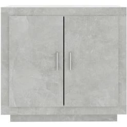 TRUE DEAL Buffet Gris Béton 80x40x75 Cm Bois D'ingénierie -Buffet et enfilade Soldes 67936783 3