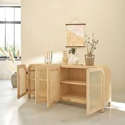 BOIS DESSUS BOIS DESSOUS Buffet En Bois De Mindy Et Cannage 190 - Naturel -Buffet et enfilade Soldes 67952770 3