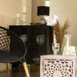 Buffet 2 Portes Métal Ajouré Teeco Atmosphera - Noir - Noir -Buffet et enfilade Soldes 68147466 5