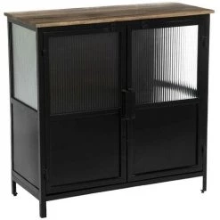 Buffet 2 Portes Métal Et Verre Tibo Atmosphera - Noir - Noir