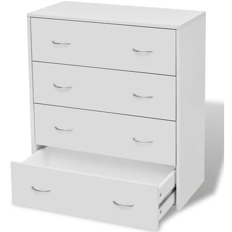 LangRay Meubles Buffet Avec 4 Tiroirs 60 X 30,5 X 71 Cm Blanc 2 LangRay Meubles Buffet Avec 4 Tiroirs 60 X 30,5 X 71 Cm Blanc – Image 2