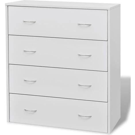 LangRay Meubles Buffet Avec 4 Tiroirs 60 X 30,5 X 71 Cm Blanc 3 LangRay Meubles Buffet Avec 4 Tiroirs 60 X 30,5 X 71 Cm Blanc – Image 3