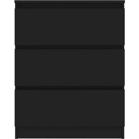 LangRay Meubles Buffet Noir 60x35x76 Cm Bois D'ingénierie 4 LangRay Meubles Buffet Noir 60x35x76 Cm Bois D'ingénierie – Image 4