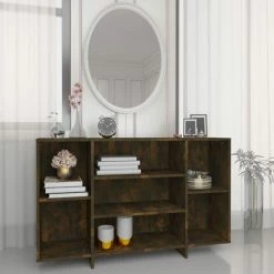 LangRay Meubles Buffet Chêne Fumé 120x30x75 Cm Aggloméré