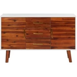 LangRay Meubles Buffet 110x35x70 Cm Bois D'acacia Massif Et MDF -Buffet et enfilade Soldes 68151901 3
