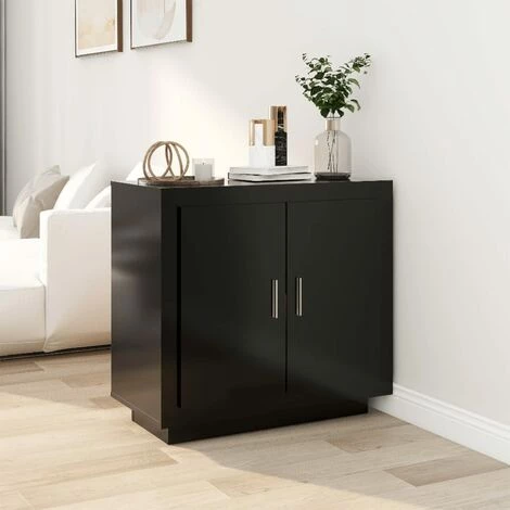 TRUE DEAL Buffet Noir 80x40x75 Cm Bois D'ingénierie 1 TRUE DEAL Buffet Noir 80x40x75 Cm Bois D'ingénierie