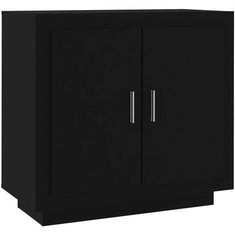 TRUE DEAL Buffet Noir 80x40x75 Cm Bois D'ingénierie 2 TRUE DEAL Buffet Noir 80x40x75 Cm Bois D'ingénierie – Image 2