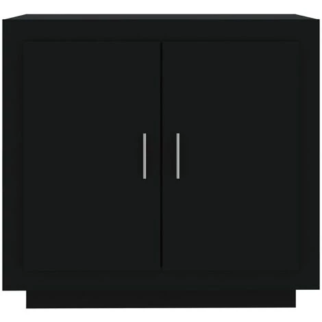 TRUE DEAL Buffet Noir 80x40x75 Cm Bois D'ingénierie 3 TRUE DEAL Buffet Noir 80x40x75 Cm Bois D'ingénierie – Image 3