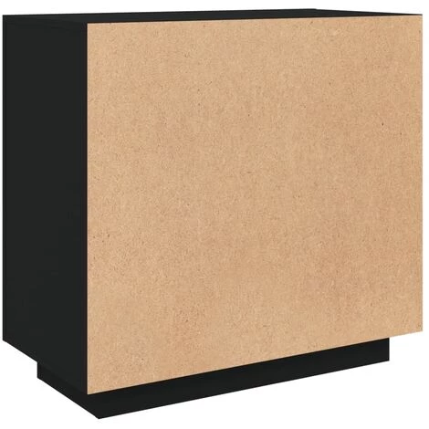 TRUE DEAL Buffet Noir 80x40x75 Cm Bois D'ingénierie 5 TRUE DEAL Buffet Noir 80x40x75 Cm Bois D'ingénierie – Image 5