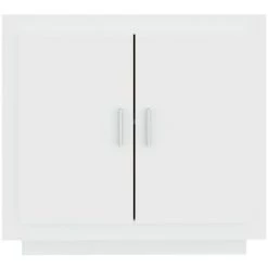 TRUE DEAL Buffet Blanc 80x40x75 Cm Bois D'ingénierie -Buffet et enfilade Soldes 68253650 3