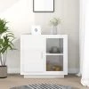 LangRay Meubles Buffet Blanc Brillant 80x40x75 Cm
