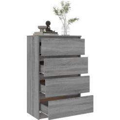 LangRay Meubles Buffet Sonoma Gris 60x35x98,5 Cm Bois D'ingénierie -Buffet et enfilade Soldes 68278091 4
