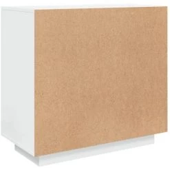 LangRay Meubles Buffet Blanc Brillant 80x40x75 Cm Bois D'ingénierie -Buffet et enfilade Soldes 68278320 5