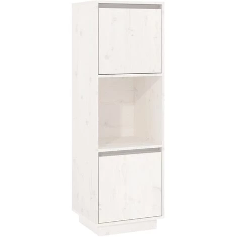 LangRay Meubles Buffet Blanc 38x35x117 Cm Bois Massif De Pin 2 LangRay Meubles Buffet Blanc 38x35x117 Cm Bois Massif De Pin – Image 2