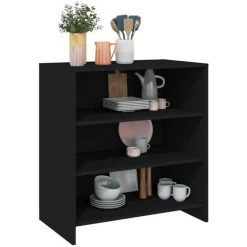 LangRay Meubles Buffet Noir 70x40,5x75 Cm Aggloméré -Buffet et enfilade Soldes 68278562 4