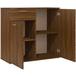 LangRay Meubles Buffet Chêne Marron 80x36x75 Cm Bois D'ingénierie 9 LangRay Meubles Buffet Chêne Marron 80x36x75 Cm Bois D'ingénierie -Buffet et enfilade Soldes 68278725 5
