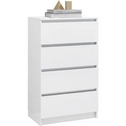 LangRay Meubles Buffet Blanc Brillant 60x35x98,5 Cm Bois D'ingénierie -Buffet et enfilade Soldes 68280131 3