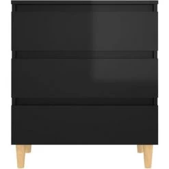 LangRay Meubles Buffet Noir Brillant 60x35x69 Cm Aggloméré -Buffet et enfilade Soldes 68280879 5