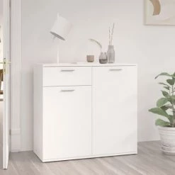 LangRay Meubles Buffet Blanc 80x36x75 Cm Aggloméré