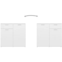 LangRay Meubles Buffet Blanc 80x36x75 Cm Aggloméré -Buffet et enfilade Soldes 68280903 5