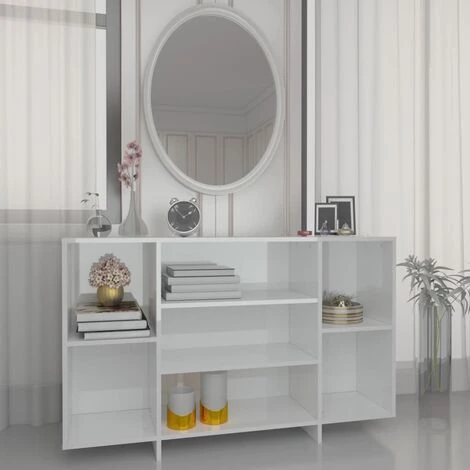 LangRay Meubles Buffet Blanc Brillant 120x30x75 Cm Aggloméré 1 LangRay Meubles Buffet Blanc Brillant 120x30x75 Cm Aggloméré