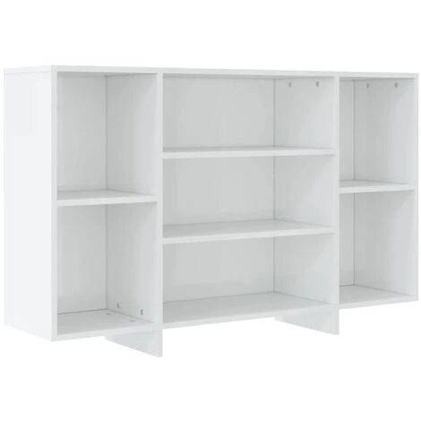 LangRay Meubles Buffet Blanc Brillant 120x30x75 Cm Aggloméré 2 LangRay Meubles Buffet Blanc Brillant 120x30x75 Cm Aggloméré – Image 2