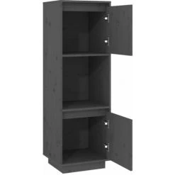 LangRay Meubles Buffet Gris 38x35x117 Cm Bois Massif De Pin -Buffet et enfilade Soldes 68281085 5