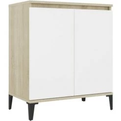 NINGX Buffet De Salle à Manger, Buffet Avec Portes Pour Salon, Cuisine, Couloir, Style Elégance, Aggloméré, Métal 60x35x70cm