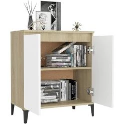 NINGX Buffet De Salle à Manger, Buffet Avec Portes Pour Salon, Cuisine, Couloir, Style Elégance, Aggloméré, Métal 60x35x70cm -Buffet et enfilade Soldes 68318079 3