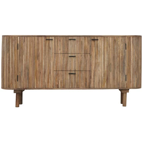 DRAWER Buffet Arrondi 2 Portes 3 Tiroirs En Bois L160cm - Kélibia - Couleur - Bois 1 DRAWER Buffet Arrondi 2 Portes 3 Tiroirs En Bois L160cm - Kélibia - Couleur - Bois