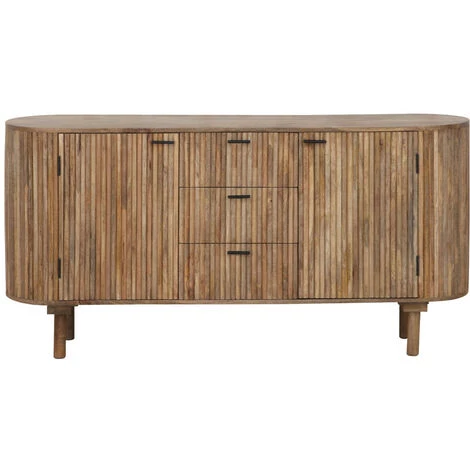 DRAWER Buffet Arrondi 2 Portes 3 Tiroirs En Bois L160cm - Kélibia - Couleur - Bois 2 DRAWER Buffet Arrondi 2 Portes 3 Tiroirs En Bois L160cm - Kélibia - Couleur - Bois – Image 2