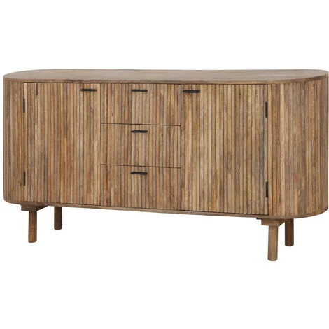 DRAWER Buffet Arrondi 2 Portes 3 Tiroirs En Bois L160cm - Kélibia - Couleur - Bois 3 DRAWER Buffet Arrondi 2 Portes 3 Tiroirs En Bois L160cm - Kélibia - Couleur - Bois – Image 3