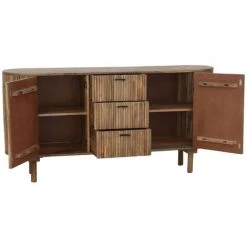 DRAWER Buffet Arrondi 2 Portes 3 Tiroirs En Bois L160cm - Kélibia - Couleur - Bois 8 DRAWER Buffet Arrondi 2 Portes 3 Tiroirs En Bois L160cm - Kélibia - Couleur - Bois -Buffet et enfilade Soldes 68582078 4