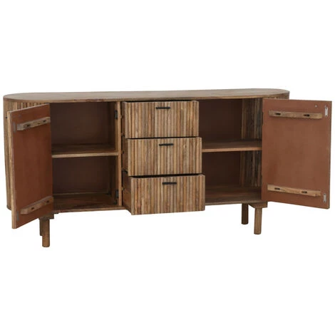 DRAWER Buffet Arrondi 2 Portes 3 Tiroirs En Bois L160cm - Kélibia - Couleur - Bois 4 DRAWER Buffet Arrondi 2 Portes 3 Tiroirs En Bois L160cm - Kélibia - Couleur - Bois – Image 4