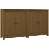 Buffets 2 Pcs Marron Miel 70x35x80 Cm Bois Massif De Pin VidaXL - Brun