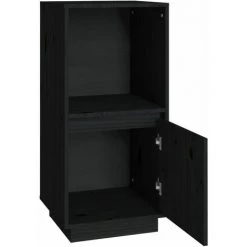 Buffet Noir 38x35x80 Cm Bois De Pin Massif VidaXL - Noir -Buffet et enfilade Soldes 68611987 4