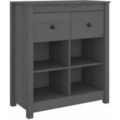Buffet Gris 70x35x80 Cm Bois Massif De Pin VidaXL - Gris
