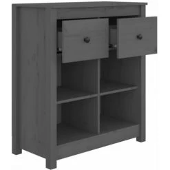 Buffet Gris 70x35x80 Cm Bois Massif De Pin VidaXL - Gris -Buffet et enfilade Soldes 68612011 5