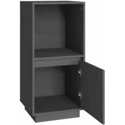 Buffet Gris 38x35x80 Cm Bois De Pin Massif VidaXL - Gris -Buffet et enfilade Soldes 68612012 4