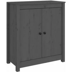 Buffets 2 Pcs Gris 70x35x80 Cm Bois Massif De Pin VidaXL - Gris -Buffet et enfilade Soldes 68763661 4