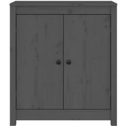 Buffets 2 Pcs Gris 70x35x80 Cm Bois Massif De Pin VidaXL - Gris -Buffet et enfilade Soldes 68763661 5